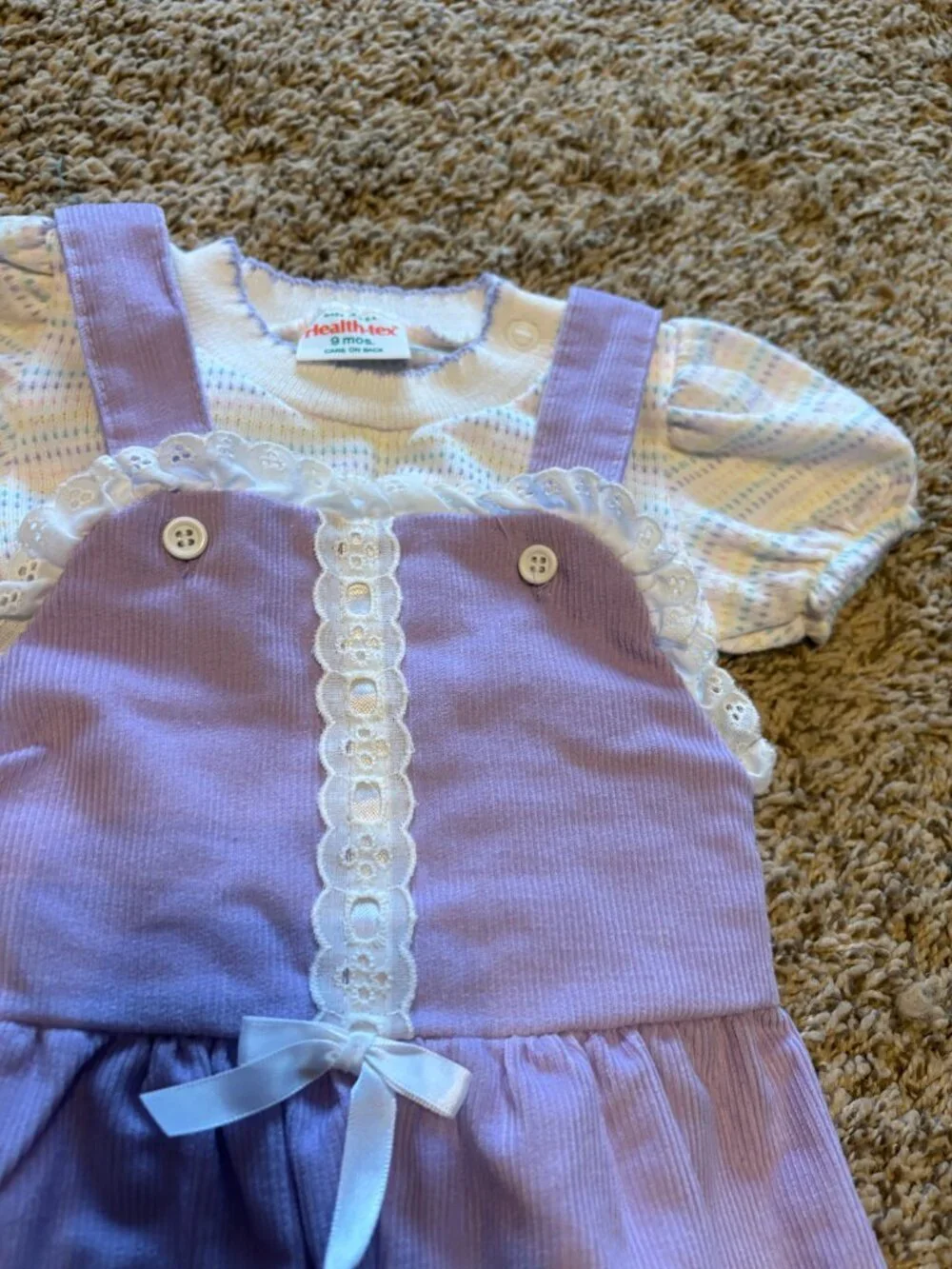 Vintage purple corduroy lavender overalls set outfit